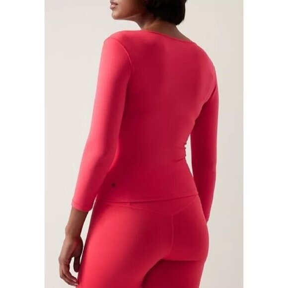 Athleta Shanti Scoop Top Coral Pink Small - Picture 3 of 8